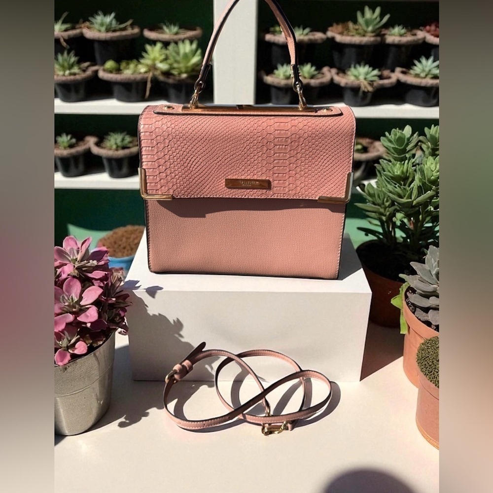 Dune London Hand Bag Pink And Rose Gold Removable Crossbody Strap 9.25x8x4.5
